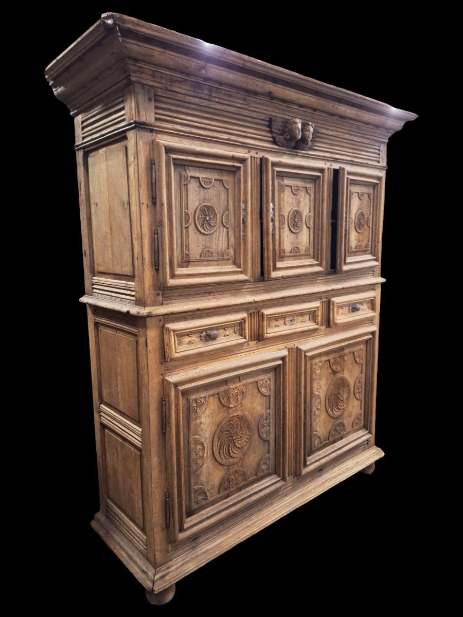 A 17th century massive oak cupboard.