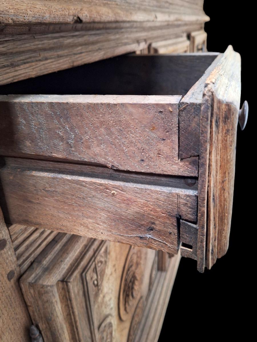 A 17th century massive oak cupboard.