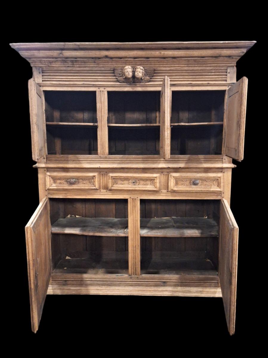 A 17th century massive oak cupboard.