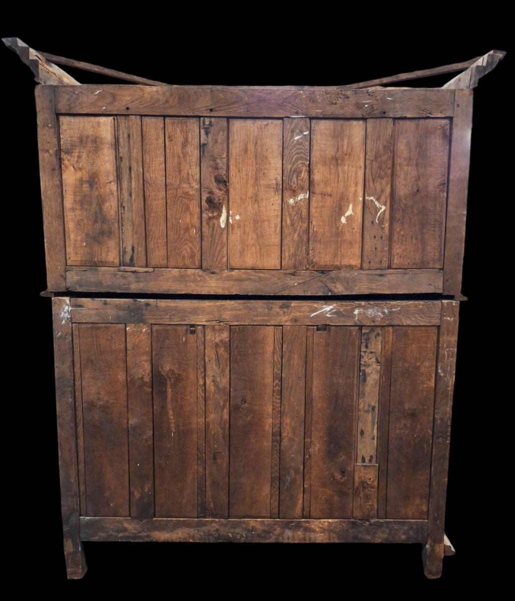 A 17th century massive oak cupboard.