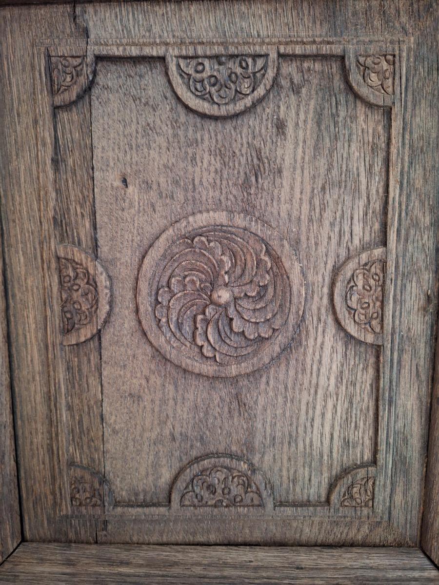 A 17th century massive oak cupboard.