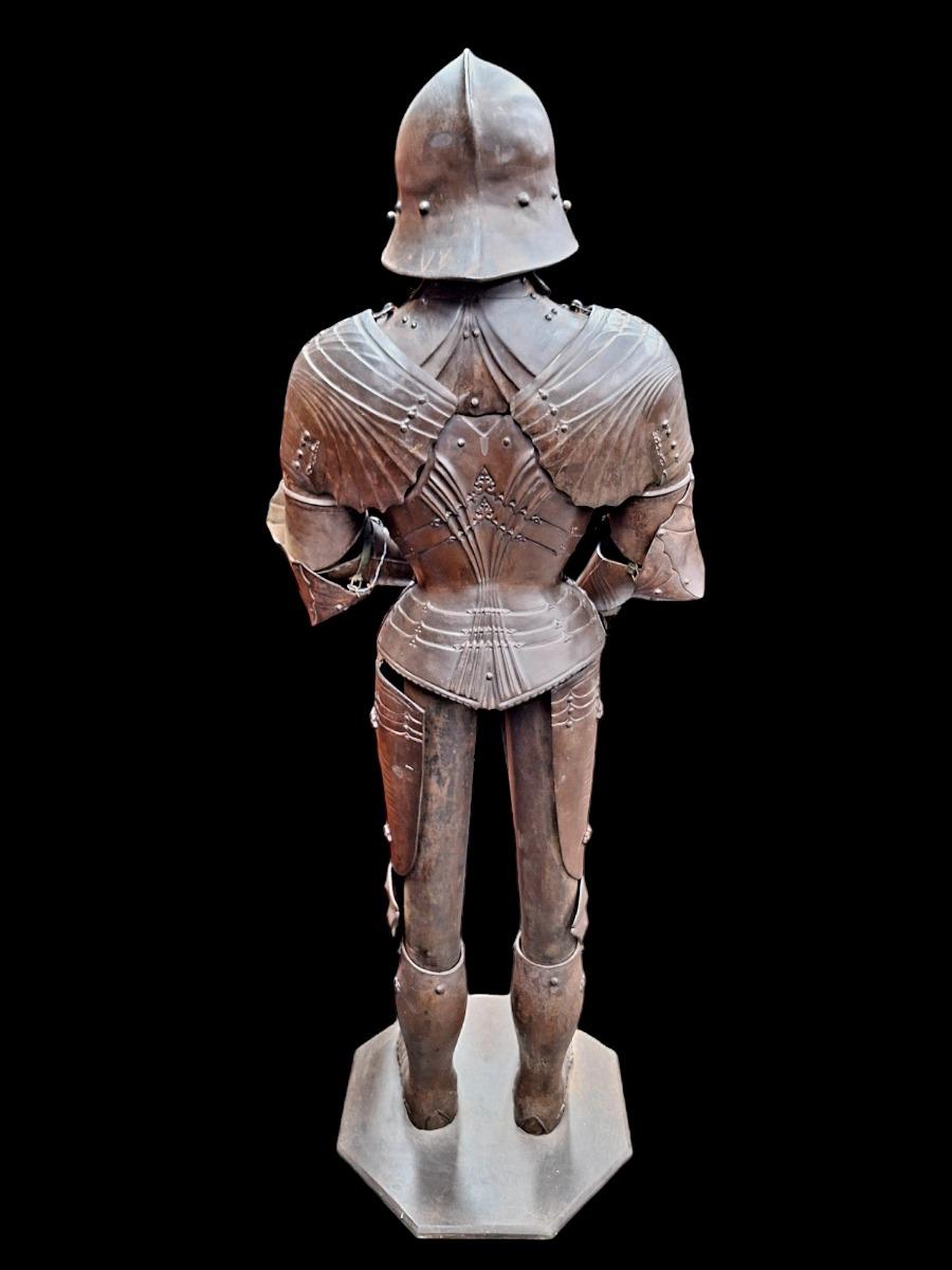 A cast iron gothic style full-size armour.