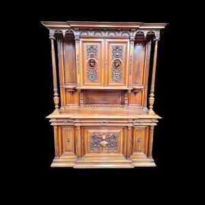 A High quality Renaissance style walnut cabinet.