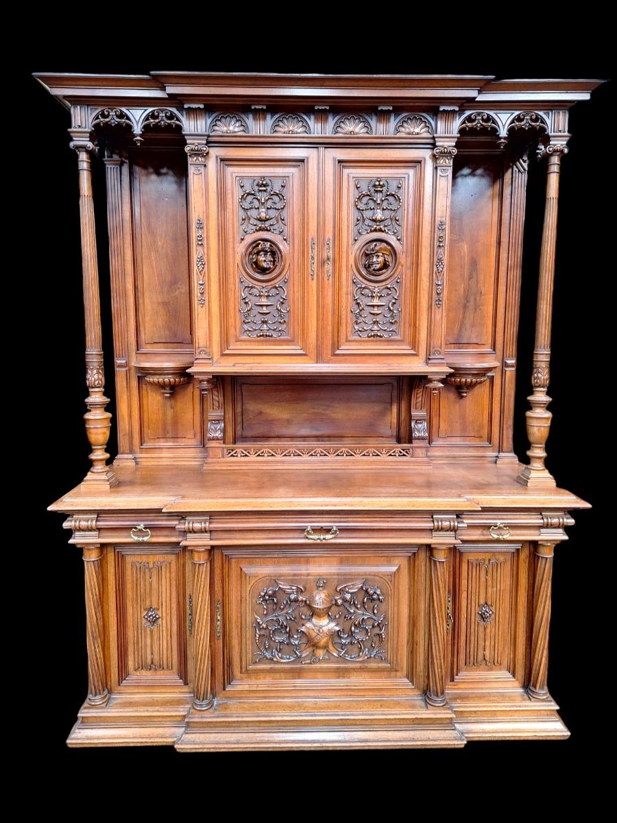 A High quality Renaissance style walnut cabinet.