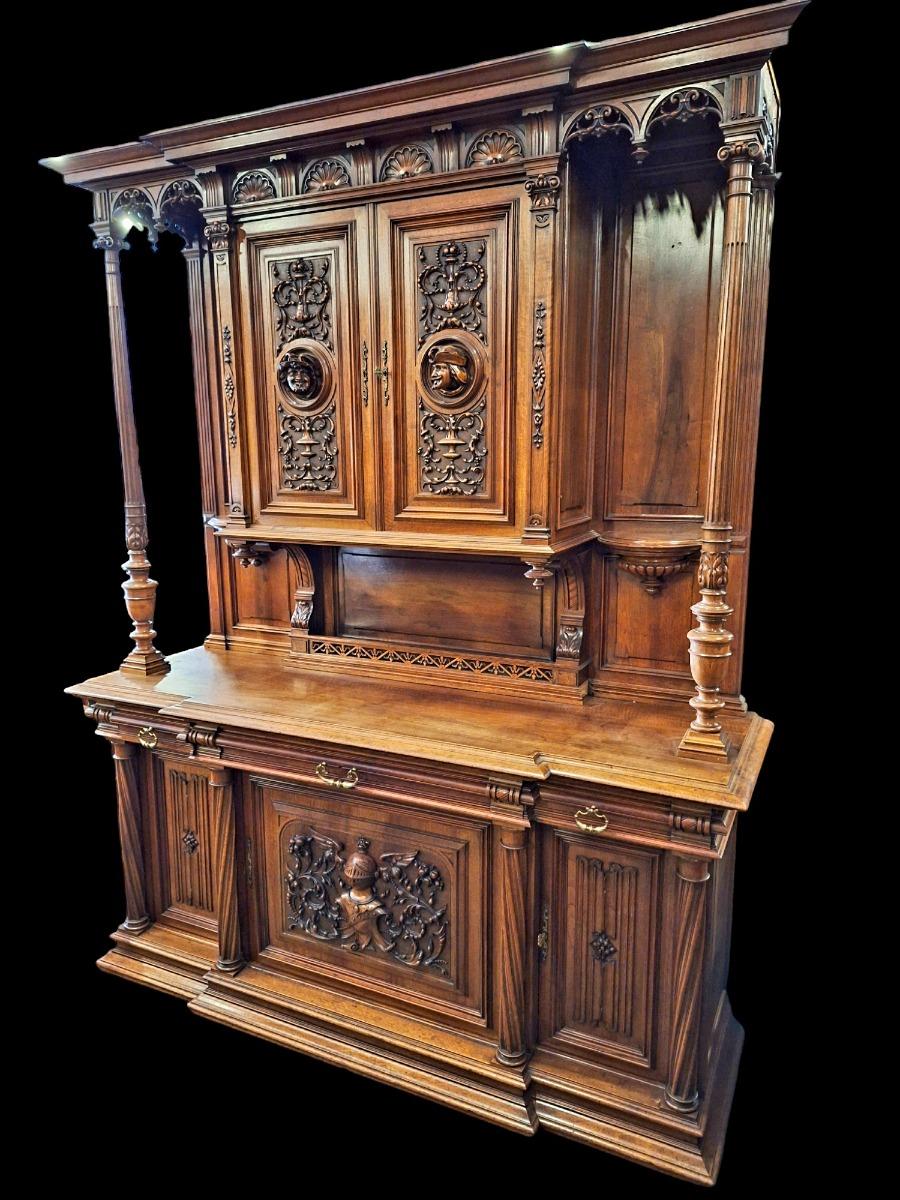 A High quality Renaissance style walnut cabinet.