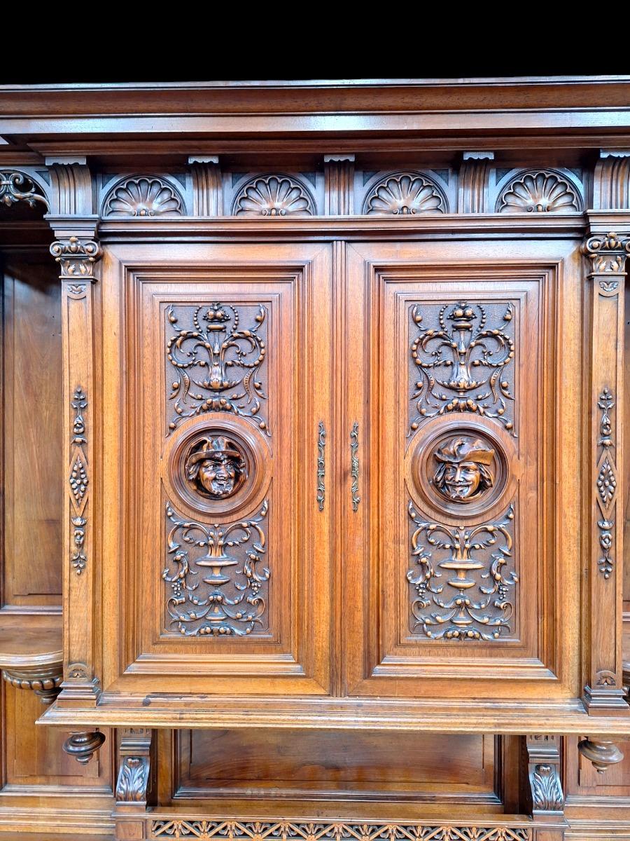 A High quality Renaissance style walnut cabinet.