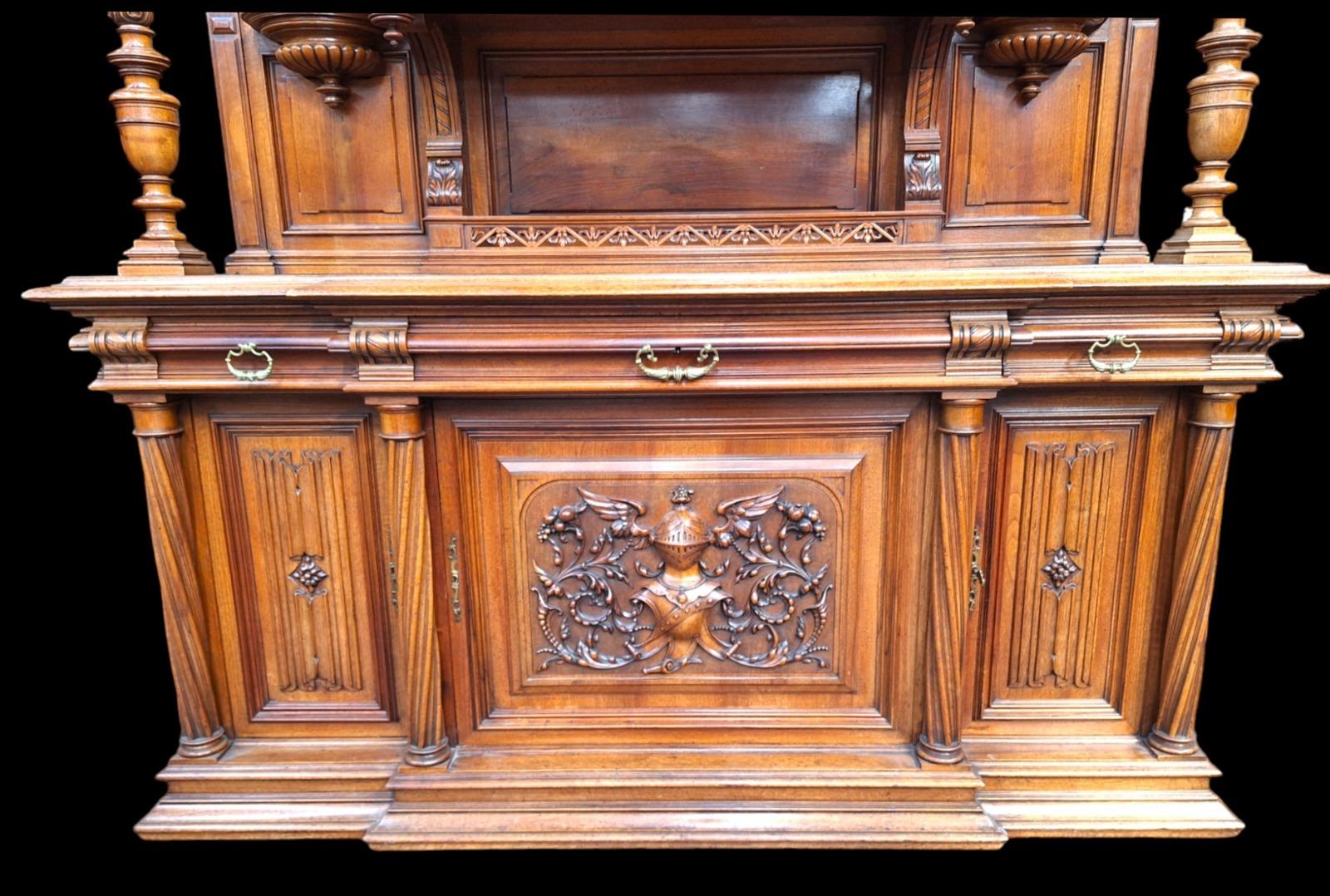 A High quality Renaissance style walnut cabinet.