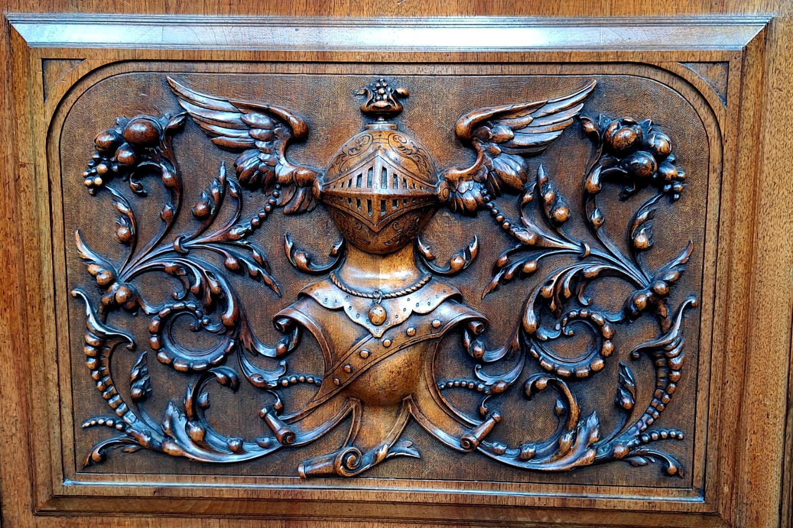 A High quality Renaissance style walnut cabinet.