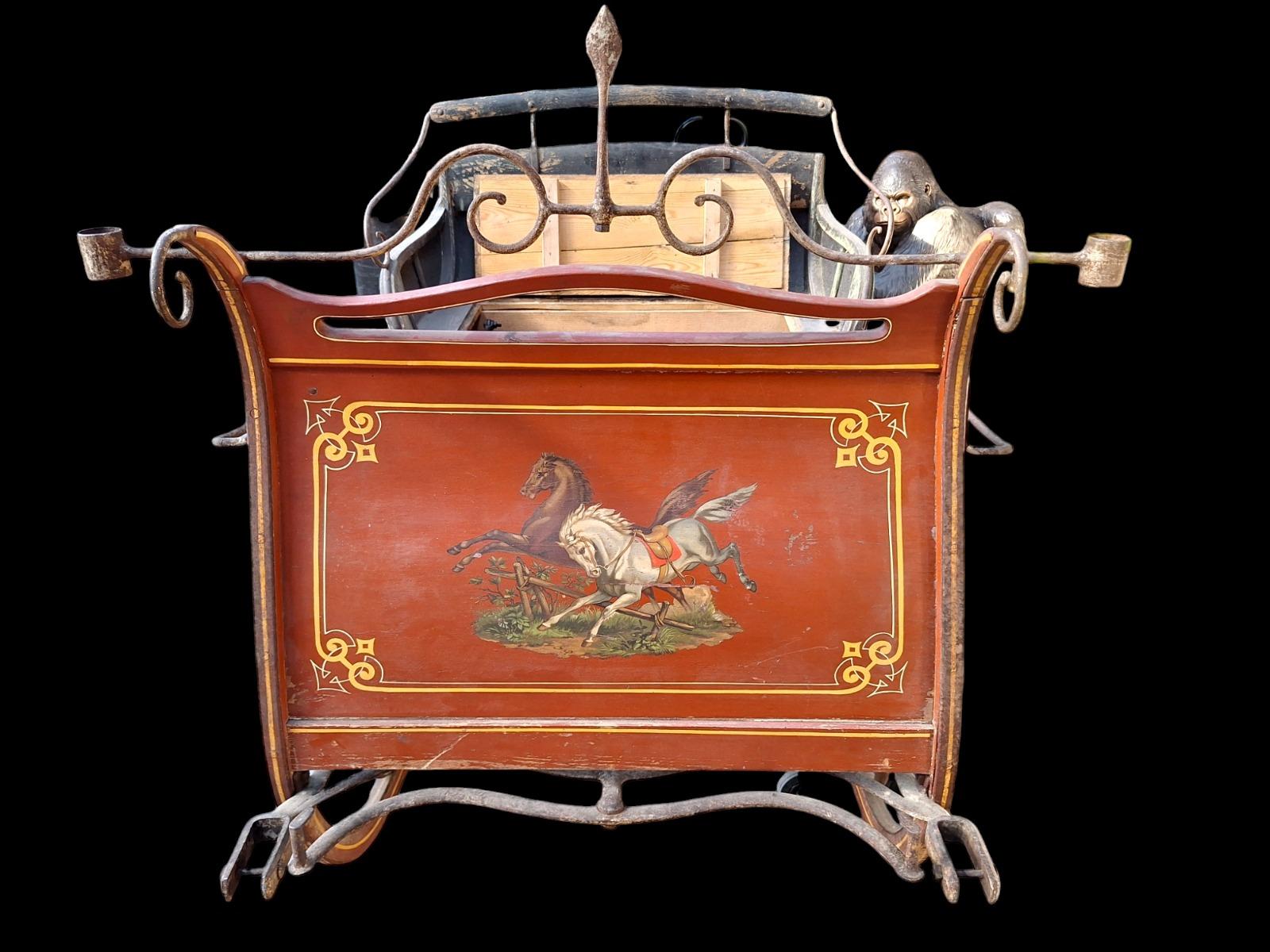 A highly decorative 19th century metal sled.