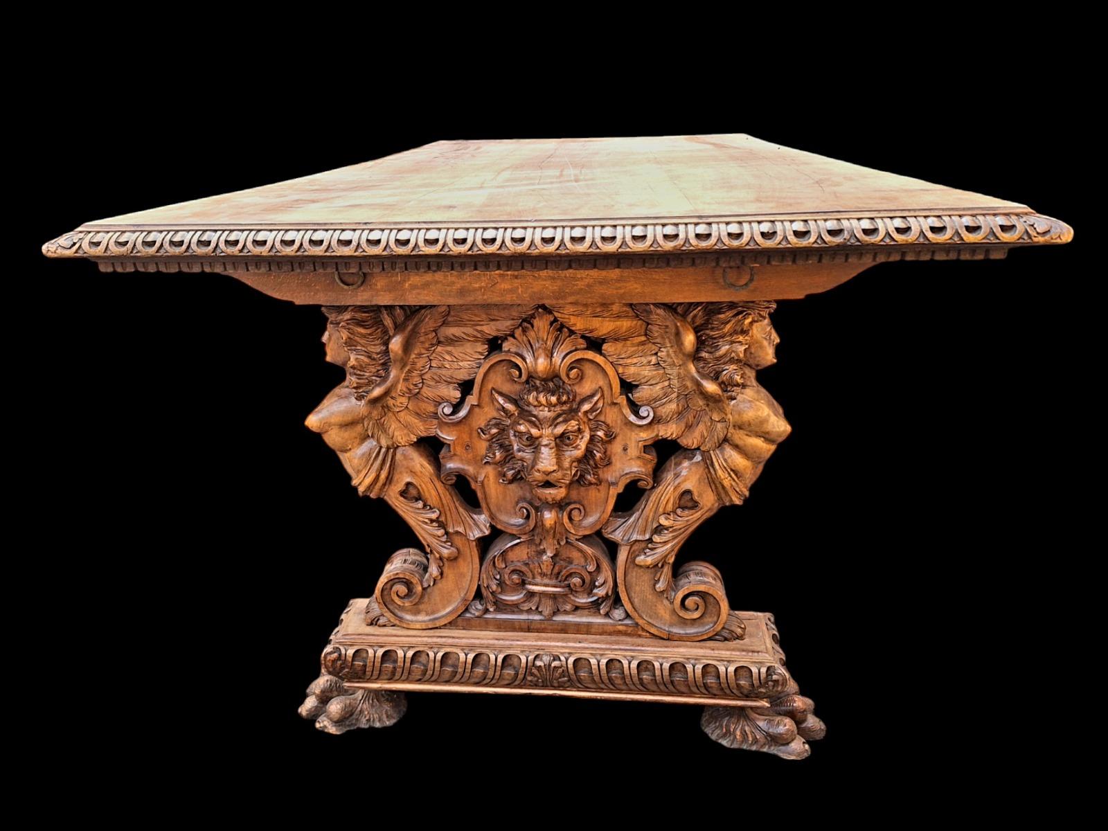 A Renaissance style walnut table.