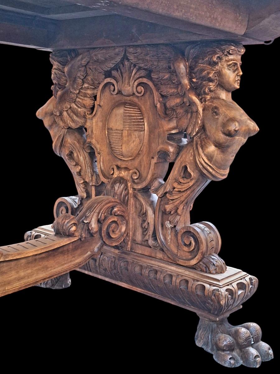 A Renaissance style walnut table.