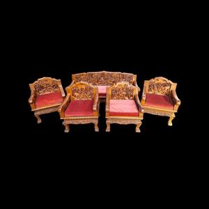 A very richly carved 5-piece salon suite.