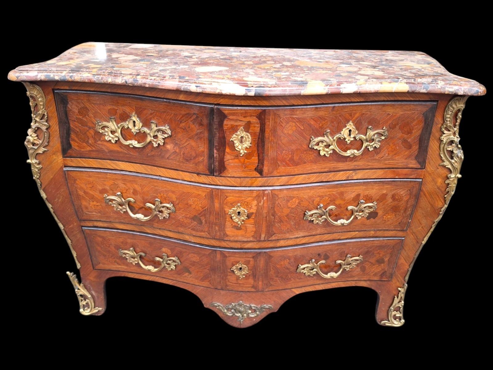  An 18th Century Chest Of Drawers In Marquetry Stamped Joseph Schmitz.