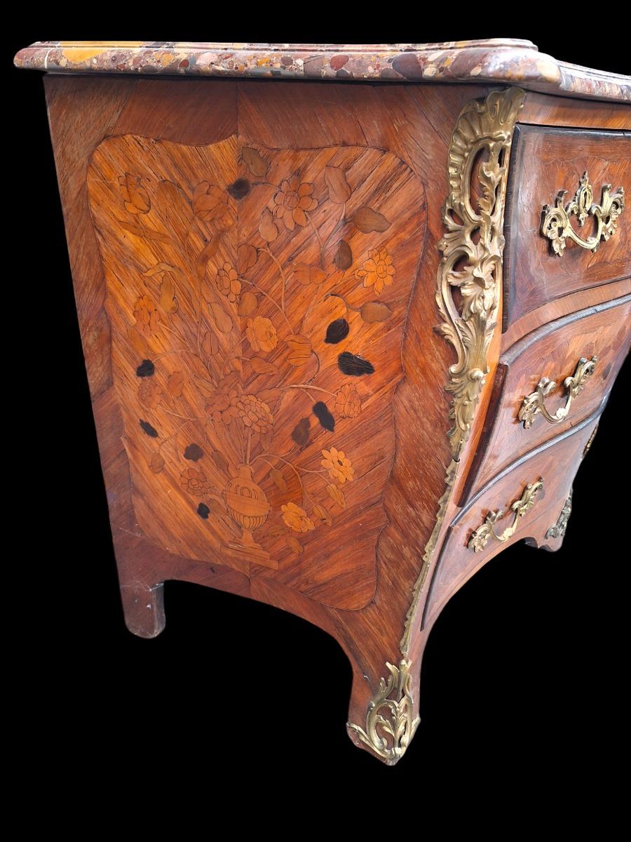  An 18th Century Chest Of Drawers In Marquetry Stamped Joseph Schmitz.