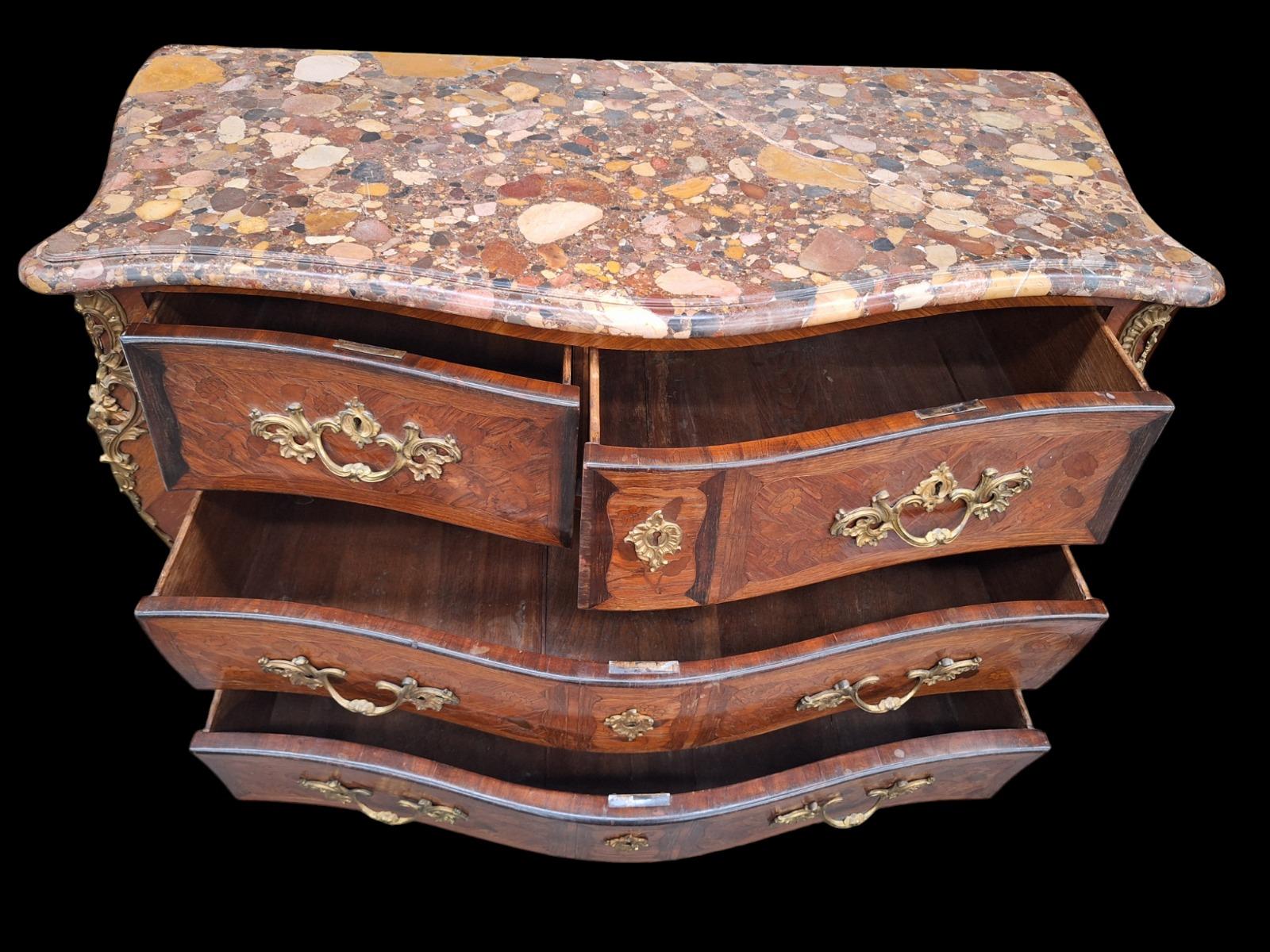  An 18th Century Chest Of Drawers In Marquetry Stamped Joseph Schmitz.