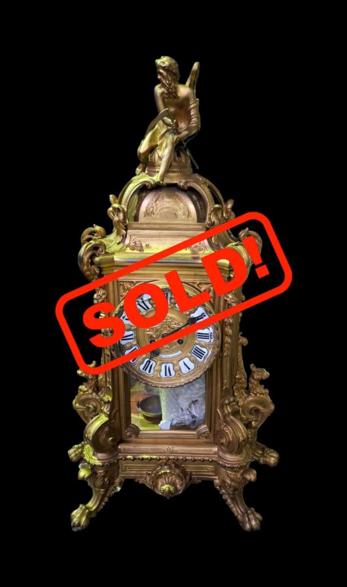 Bronze ormolu clock. 