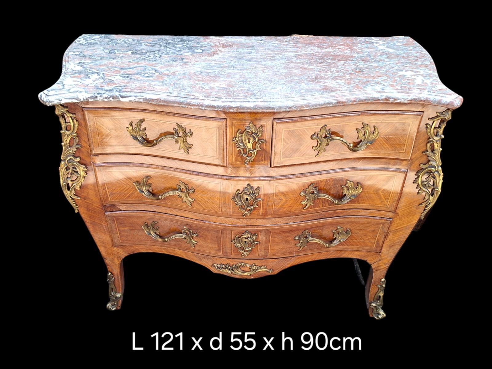 Commode Louis XV style marquetry