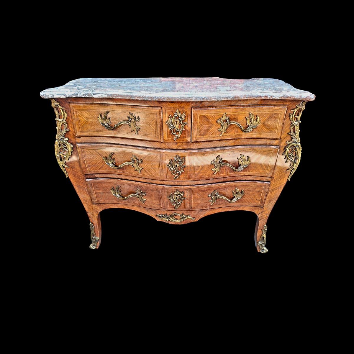 Commode Louis XV style marquetry