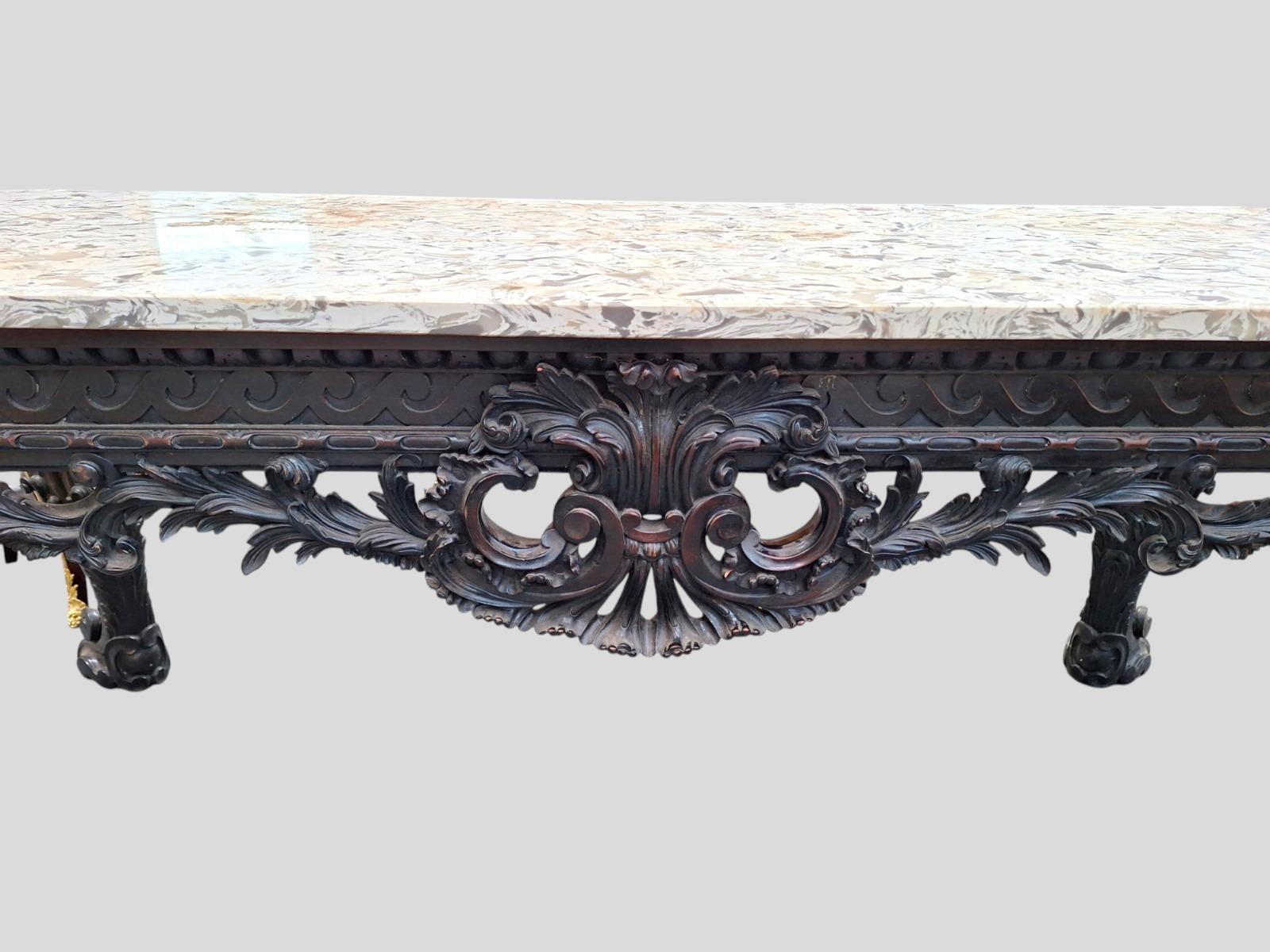 Exceptional and richly carved Console table 