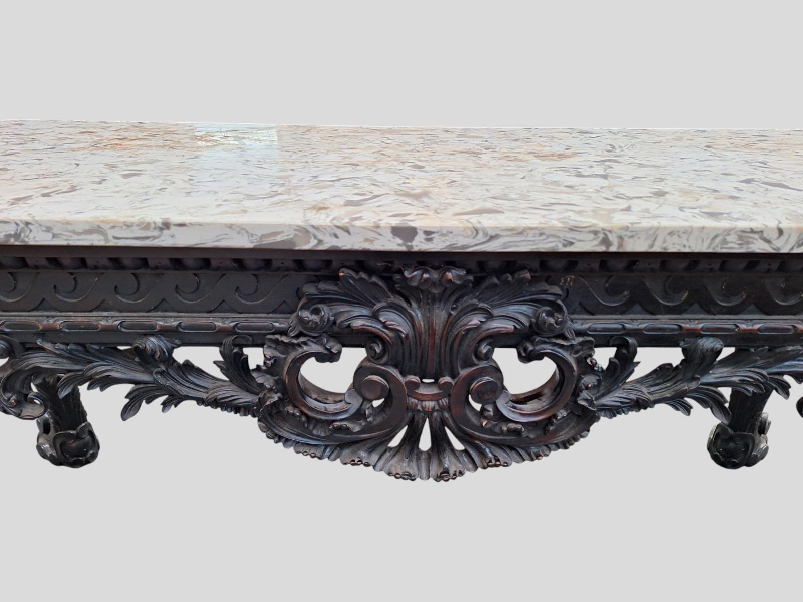 Exceptional and richly carved Console table 