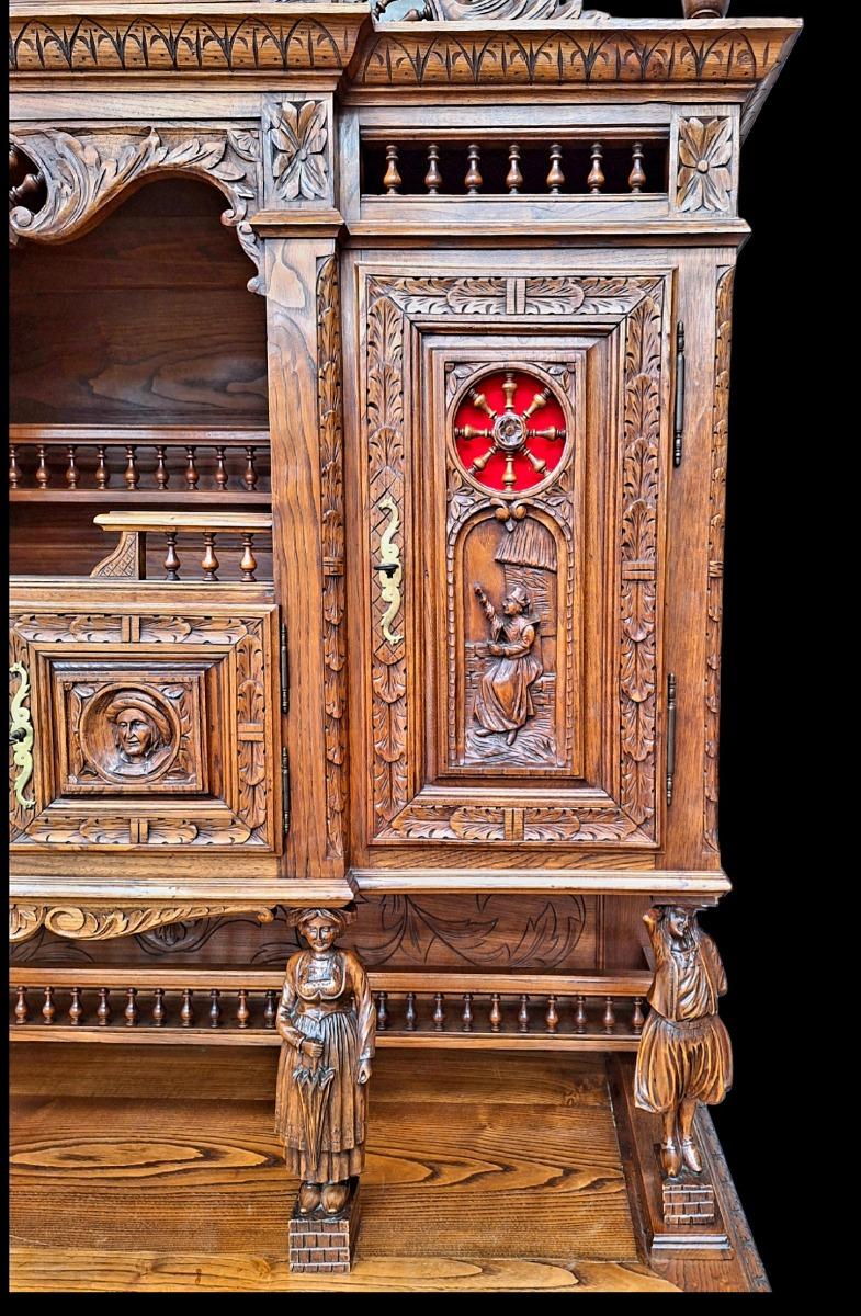 French Breton oak dining suite.