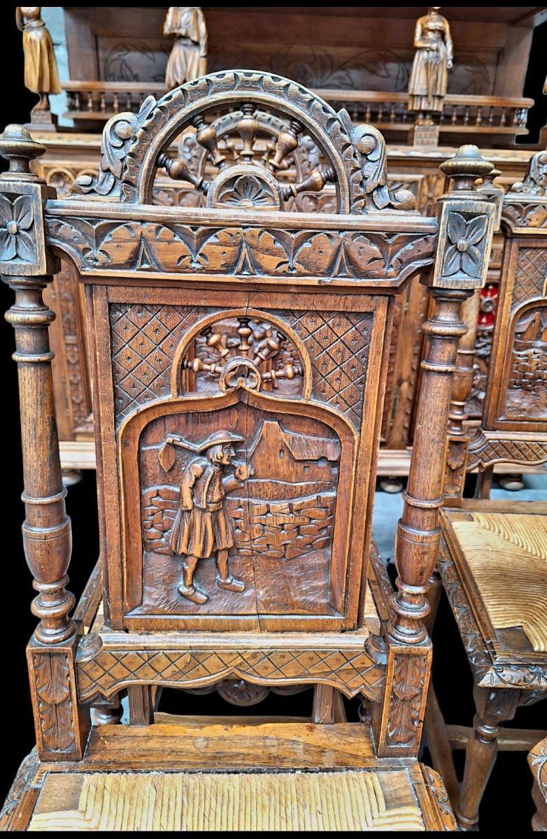 French Breton oak dining suite.