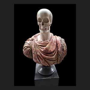 Marble bust Memento Mori.