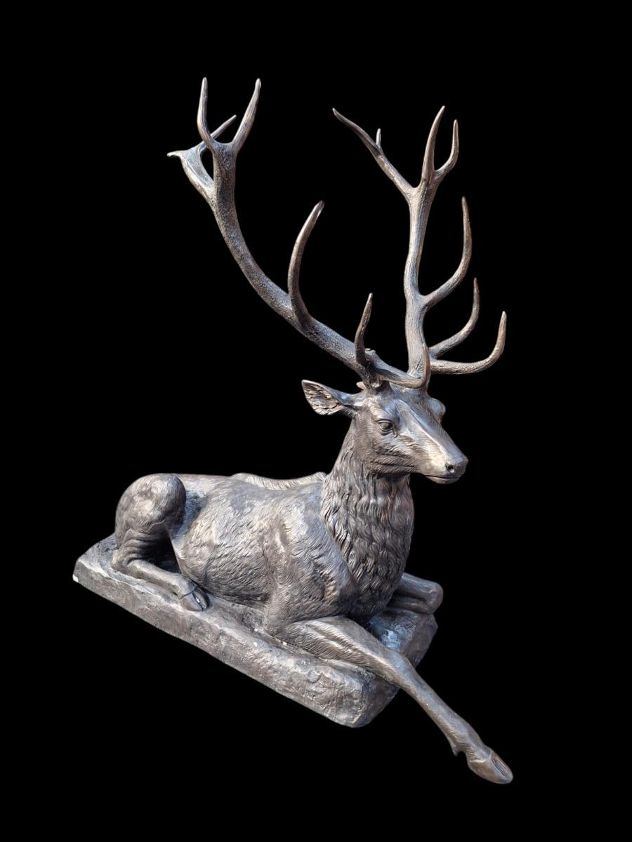 Pair of bronze antlers