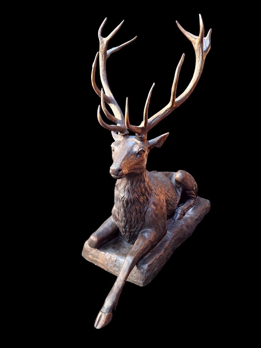 Pair of bronze antlers