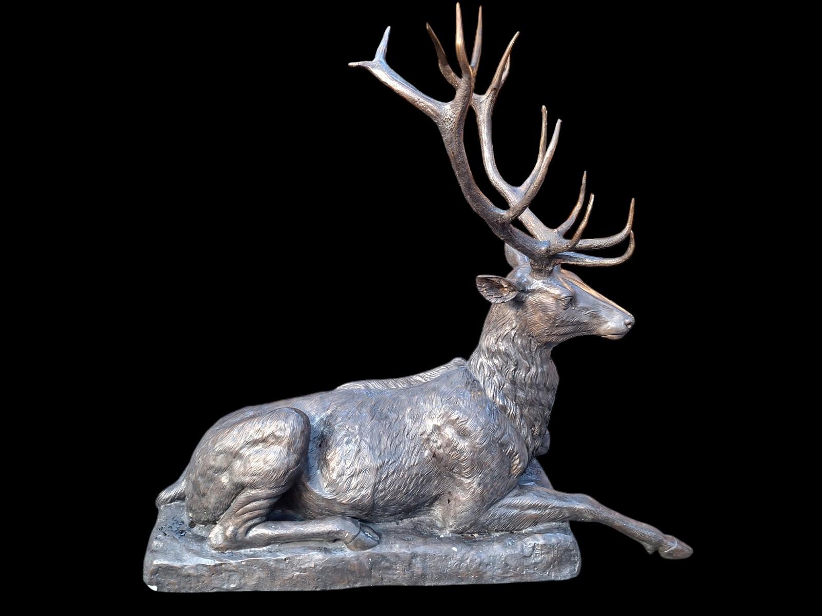 Pair of bronze antlers