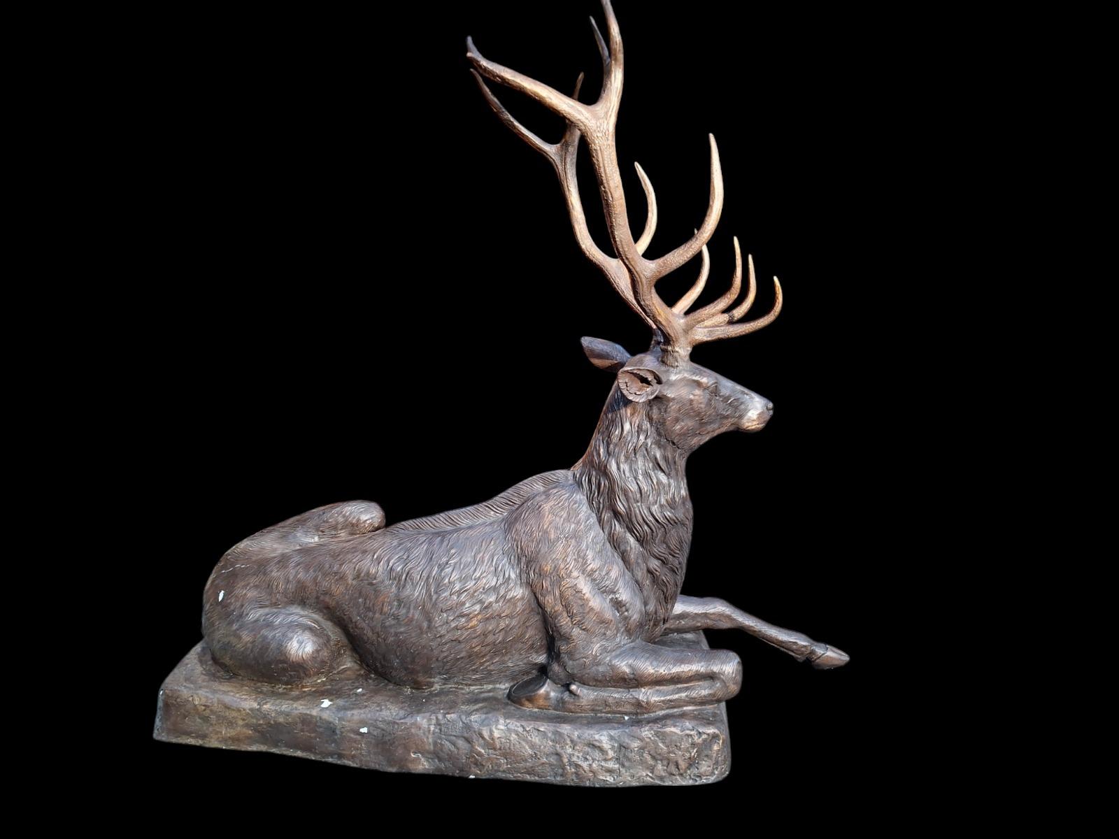 Pair of bronze antlers