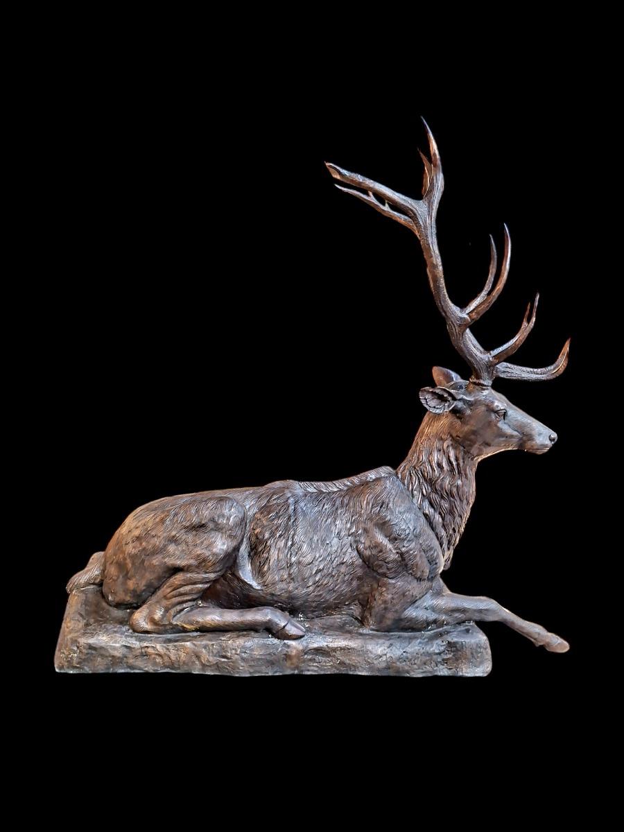 Pair of bronze antlers