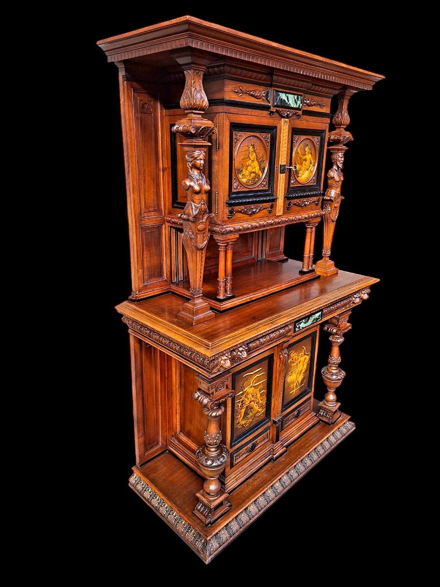 Renaissance style walnut cabinet.