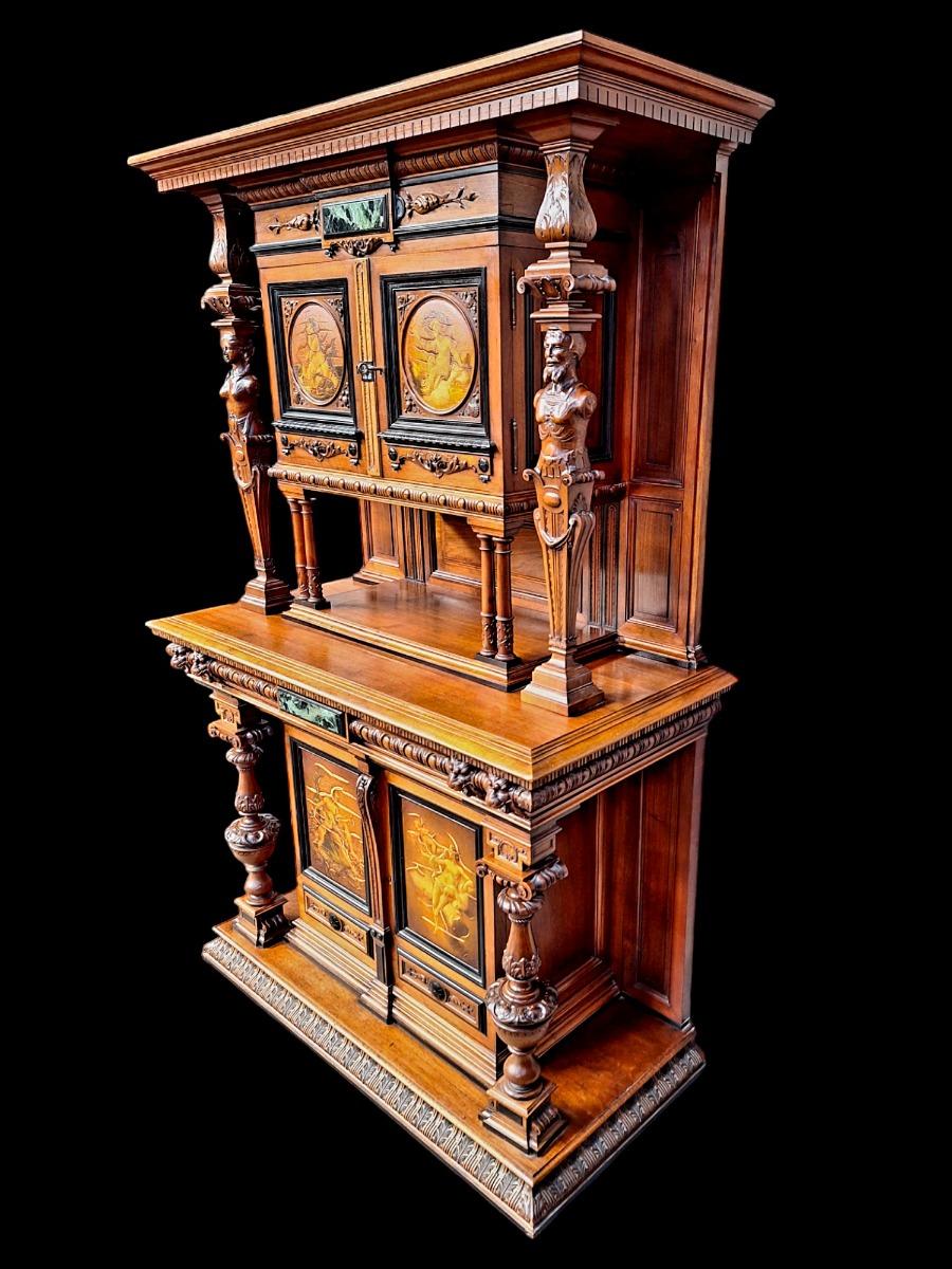 Renaissance style walnut cabinet.