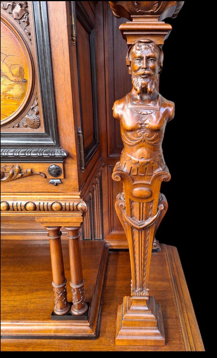 Renaissance style walnut cabinet.