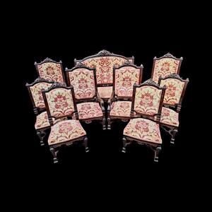 Wallnut Salon 9pc style Louis XIV