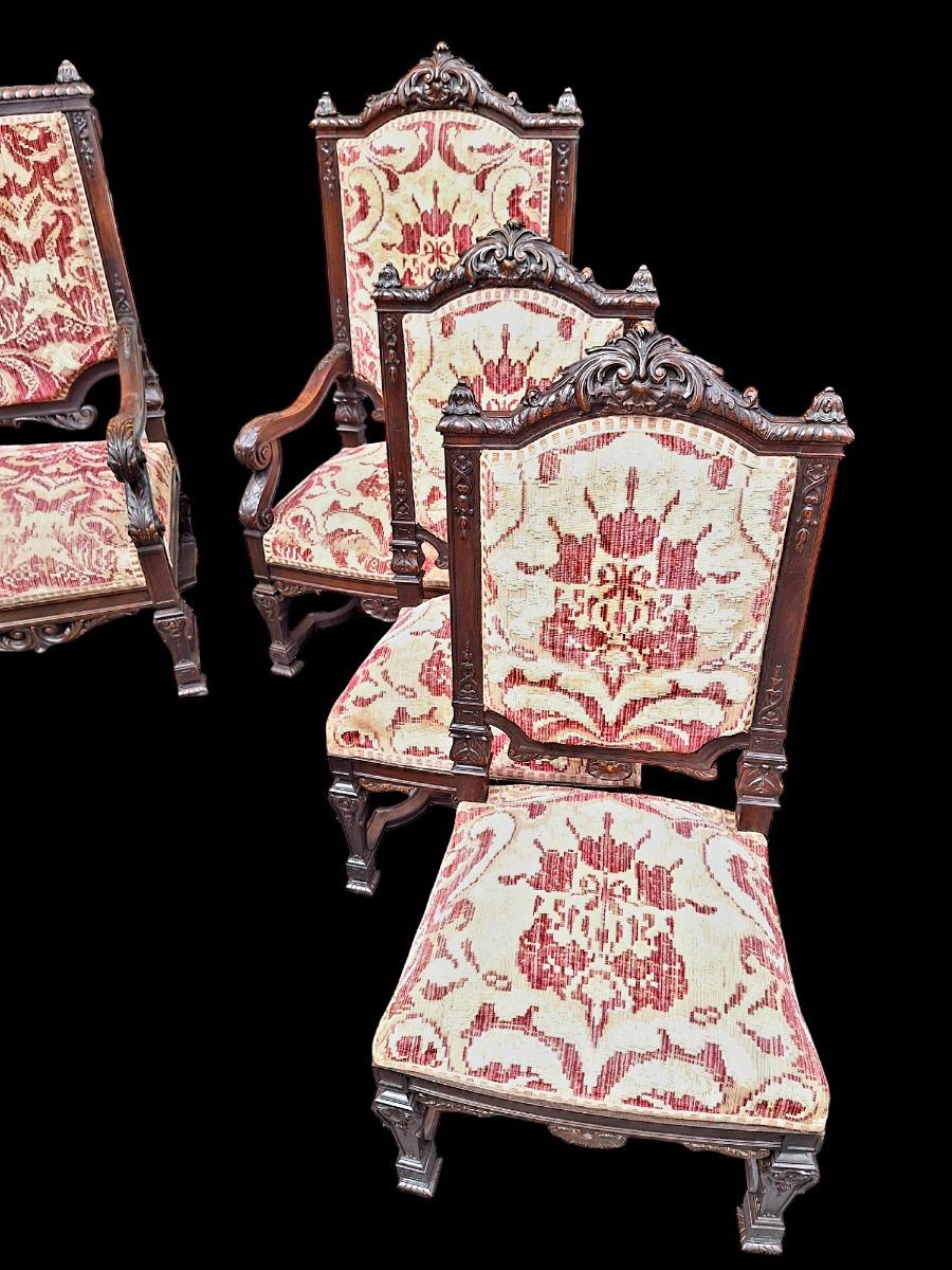 Wallnut Salon 9pc style Louis XIV