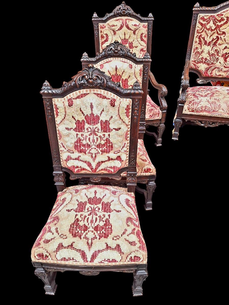 Wallnut Salon 9pc style Louis XIV