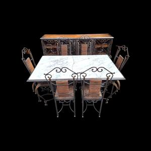 Wrought iron dining suite.