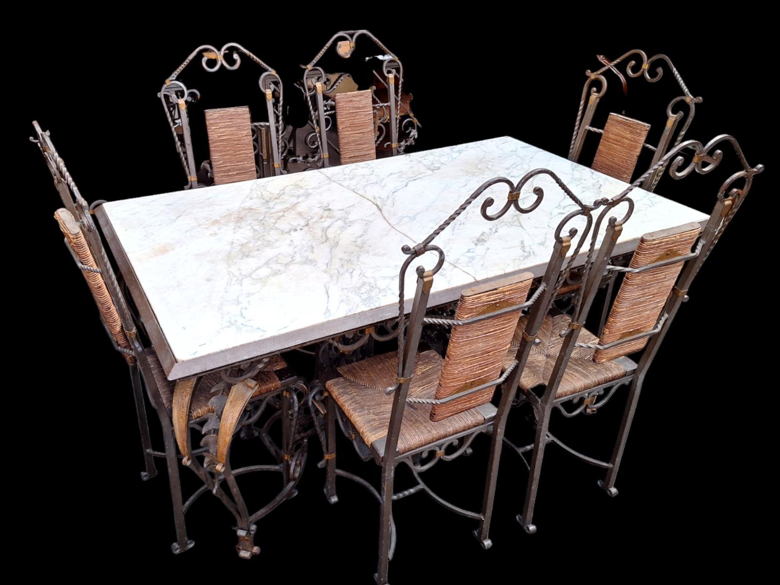 Wrought iron dining suite.