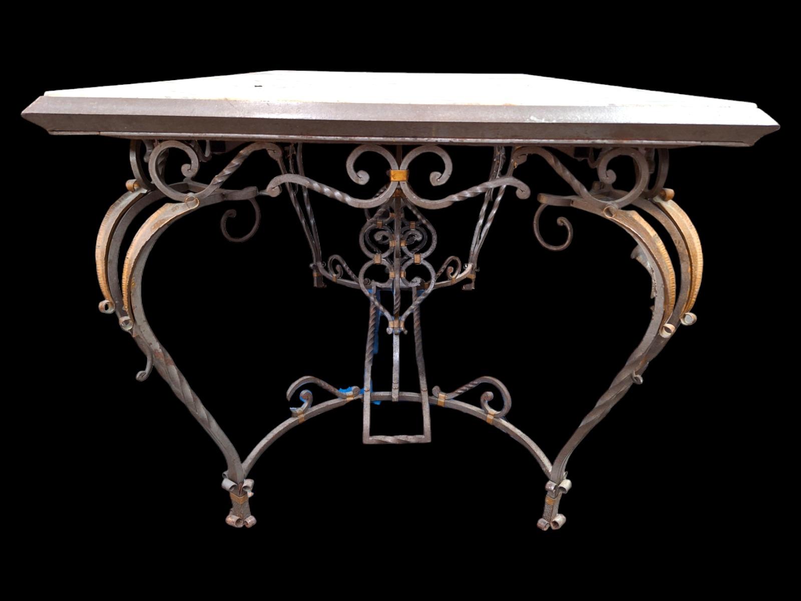 Wrought iron dining suite.