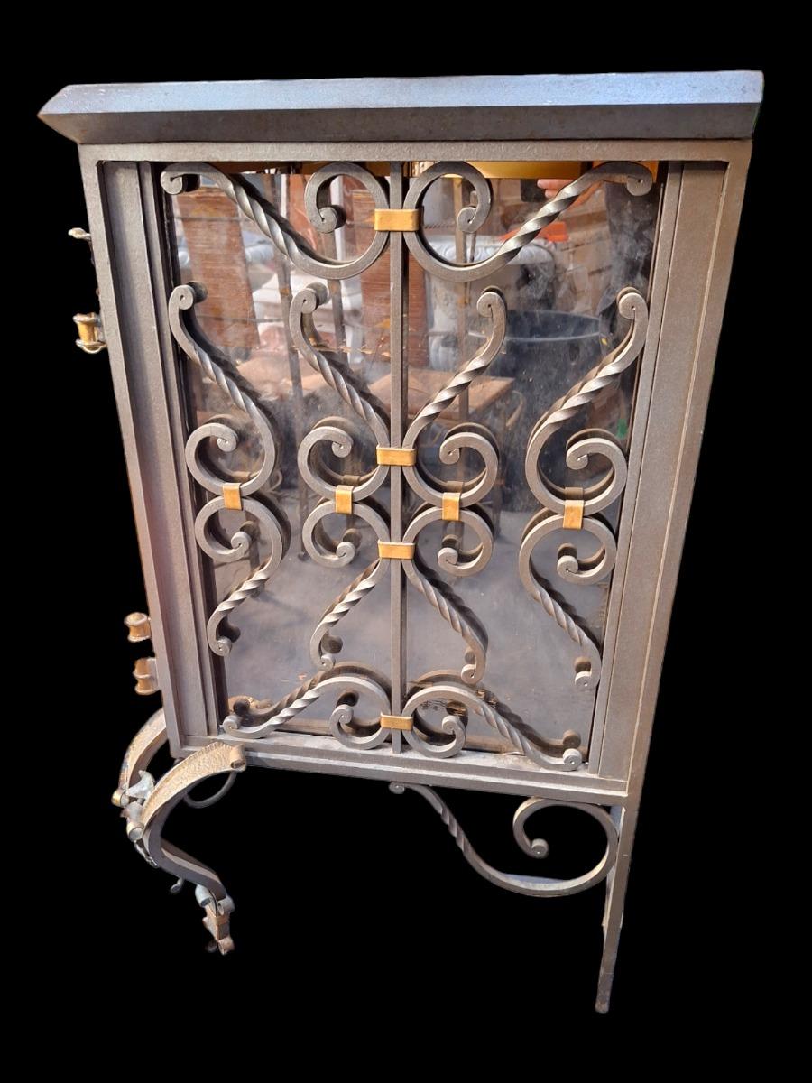 Wrought iron dining suite.